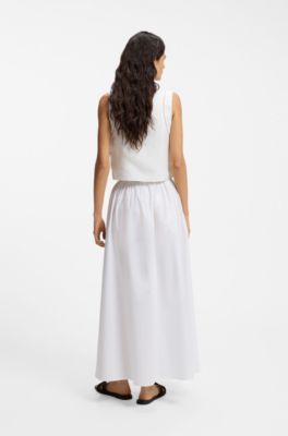 Embroidered waistcoat with tie closure, Natural