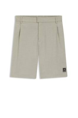 Relaxed-fit shorts with houndstooth pattern 1