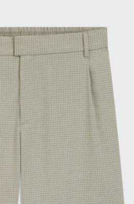 Relaxed-fit shorts with houndstooth pattern, Light Green