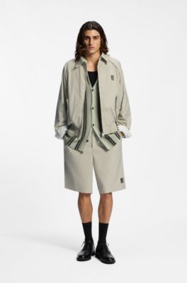 Relaxed-fit shorts with houndstooth pattern, Light Green