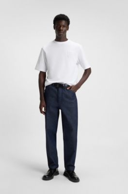 Cotton-jersey T-shirt with stacked logo, White