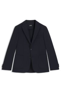 Slim-fit blazer in a washable wool blend, Dark Blue