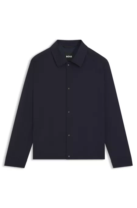 Relaxed-Fit Overshirt aus elastischem Woll-Mix