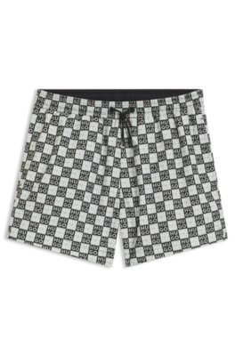Hugo Quick-dry swim shorts with stacked-logo check print herr – bild 3