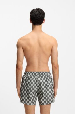Hugo Quick-dry swim shorts with stacked-logo check print herr – bild 2