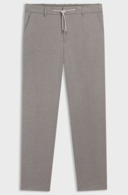 Tapered-fit trousers with reversible drawstring, Silver