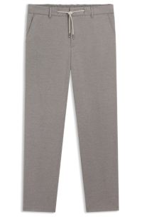 Tapered-fit trousers with reversible drawstring, Silver