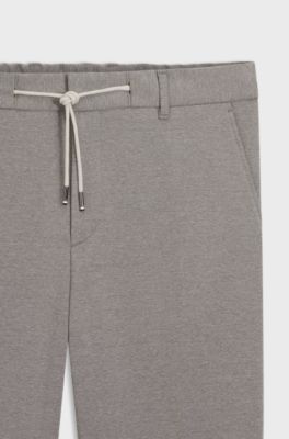 Tapered-fit trousers with reversible drawstring, Silver