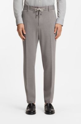 Tapered-fit trousers with reversible drawstring, Silver