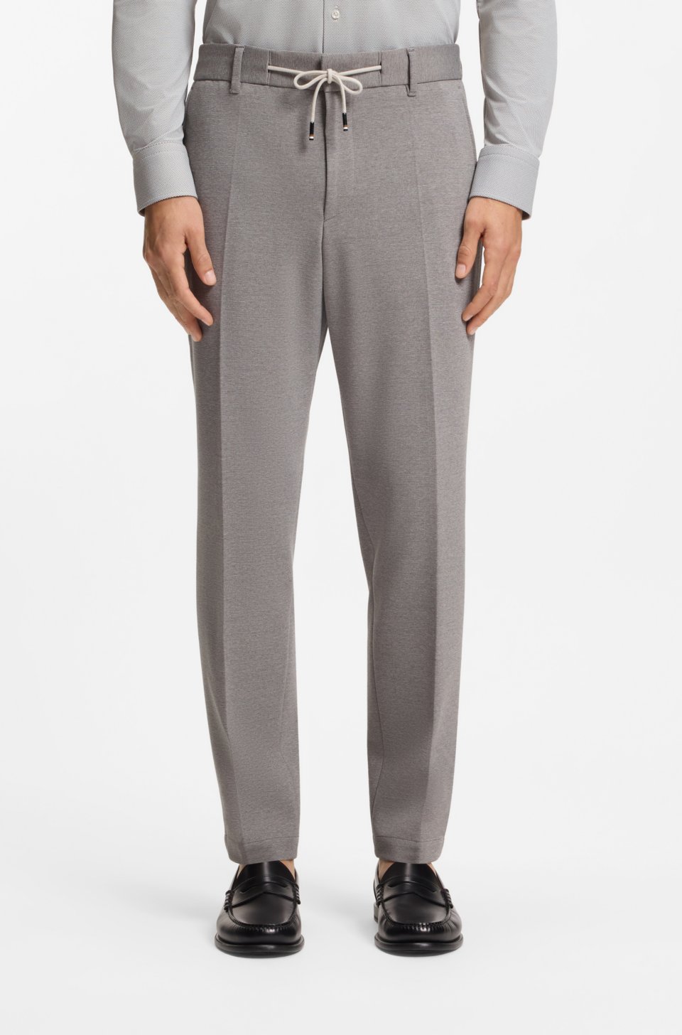 Tapered-fit trousers with reversible drawstring