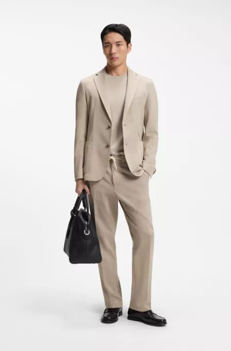 Slim-fit jacket in patterned stretch fabric