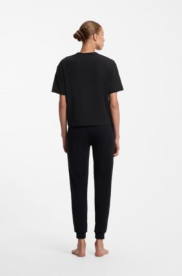 Hugo Stretch-fabric loungewear T-shirt with logo label dam – bild 3