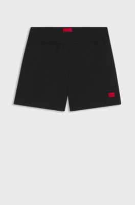 Regular-fit loungewear bottoms in stretch fabric, Black