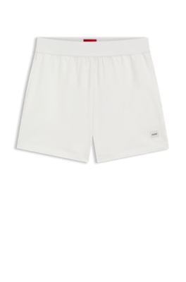 Regular-fit loungewear bottoms in cotton blend, White