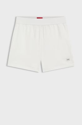 Pantaloni da casa regular fit in tessuto elasticizzato, Bianco