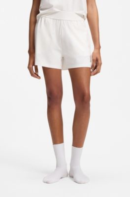 Pantaloni da casa regular fit in tessuto elasticizzato, Bianco
