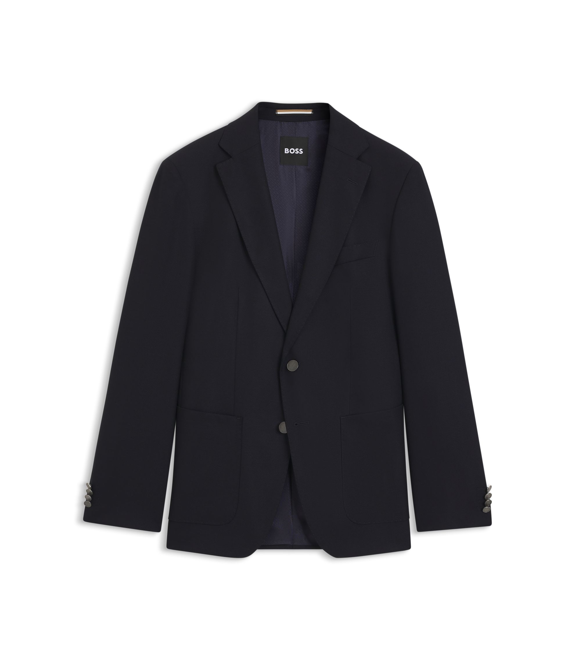 BOSS - Slim-fit blazer in stretch virgin wool - Dark Blue