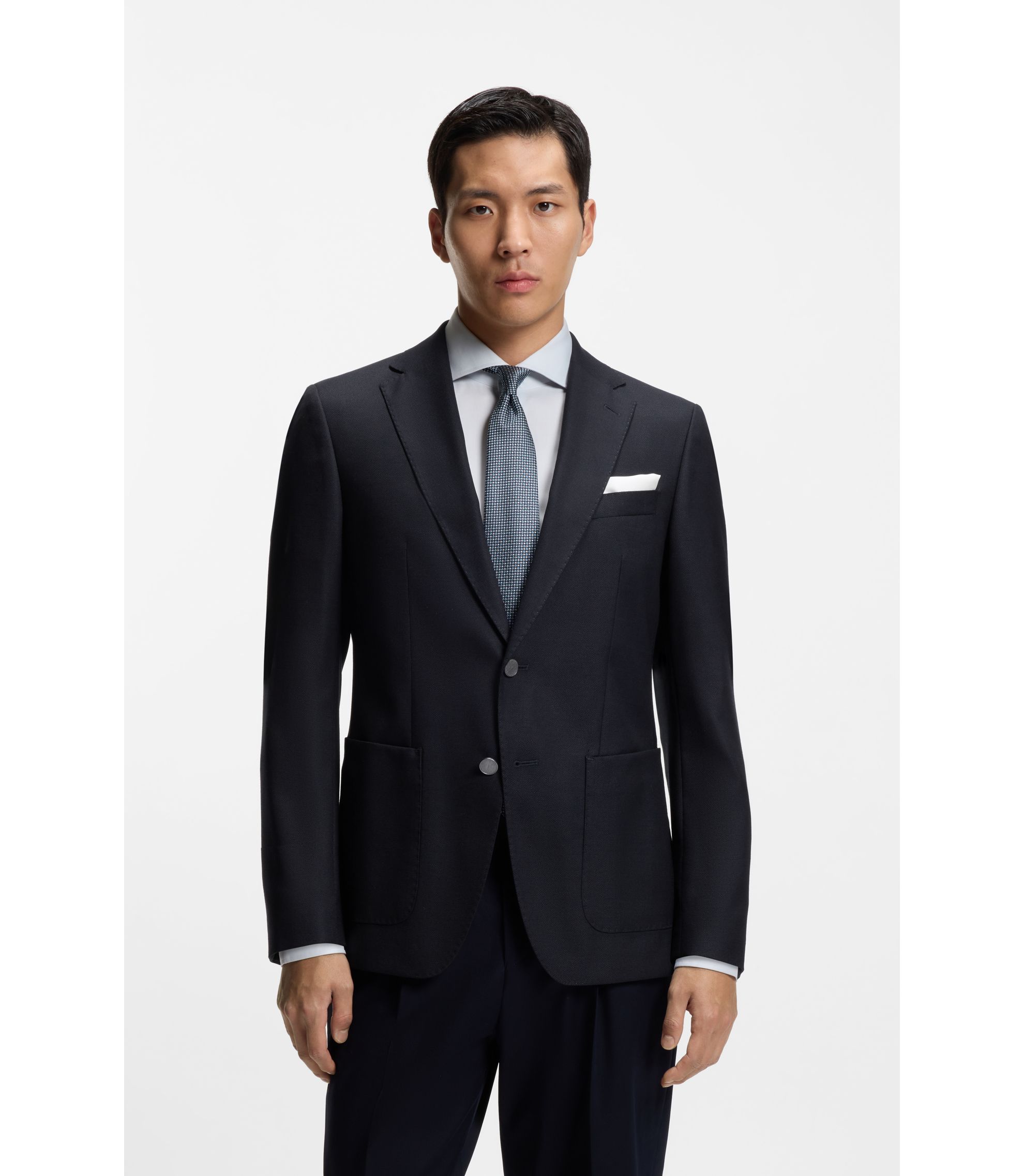 Slim-Fit Blazer aus elastischer Schurwolle