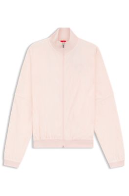Cotton-blend jacket with all-over logo pattern, light pink