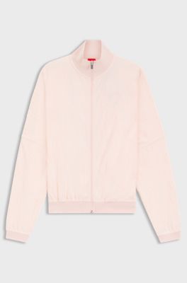 Cotton-blend jacket with all-over logo pattern, light pink