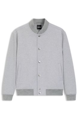 Slim-fit jacket in a cotton blend, Light Grey