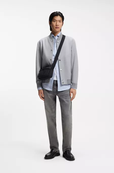Slim-fit jacket in a cotton blend