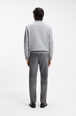 Slim-fit jacket in a cotton blend, Light Grey