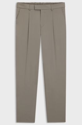 BOSS x ASTON MARTIN wool-blend tapered-fit trousers, Light Grey