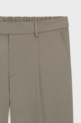 BOSS x ASTON MARTIN wool-blend tapered-fit trousers, Light Grey