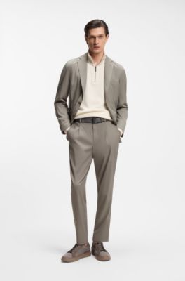 BOSS x ASTON MARTIN wool-blend tapered-fit trousers, Light Grey