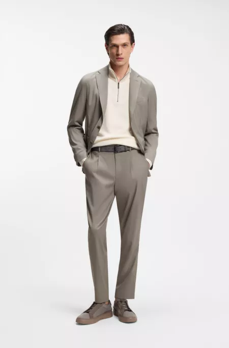 BOSS x ASTON MARTIN wool-blend tapered-fit trousers
