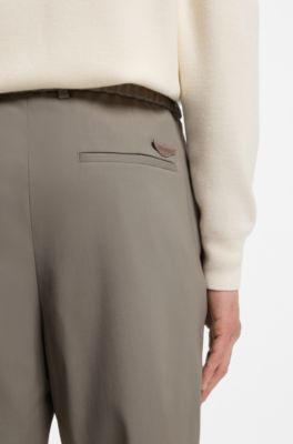 BOSS x ASTON MARTIN wool-blend tapered-fit trousers, Light Grey