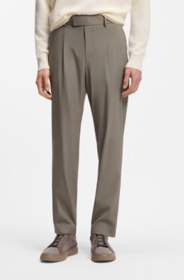 BOSS x ASTON MARTIN wool-blend tapered-fit trousers, Light Grey
