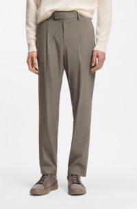 Aston Martin tapered-fit virgin wool trousers, Light Grey