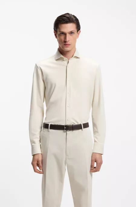Regular-fit shirt in cotton jersey