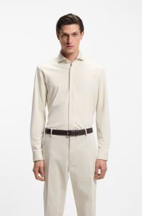 Regular-fit shirt in cotton jersey, White