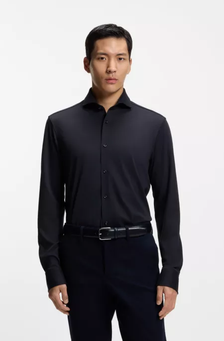 Regular-fit shirt in cotton jersey