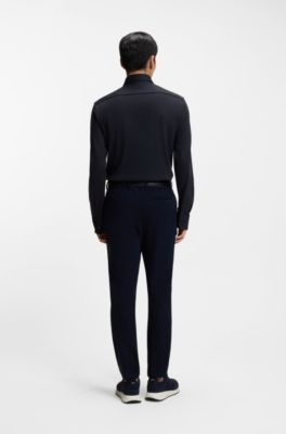 Regular-fit shirt in cotton jersey, Dark Blue