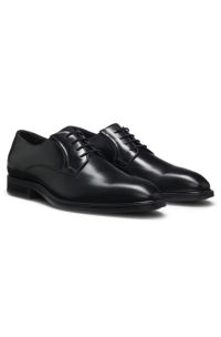 Derby shoes in smooth leather, Black