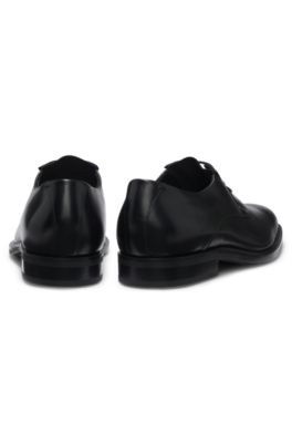Derby shoes in smooth leather, Black