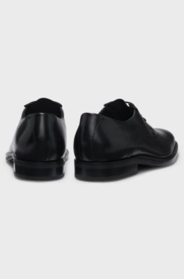 Derbyschoenen van glad leer, Zwart