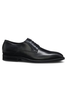 Derby shoes in smooth leather, Black