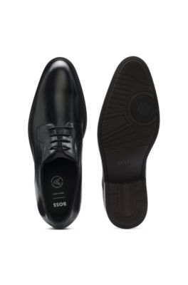 Derby shoes in smooth leather, Black
