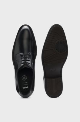 Derbyschoenen van glad leer, Zwart