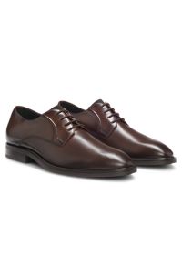 Derby shoes in smooth leather, Brown