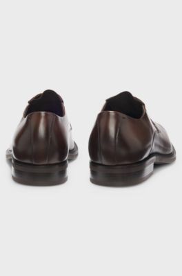 Derby shoes in smooth leather, Brown