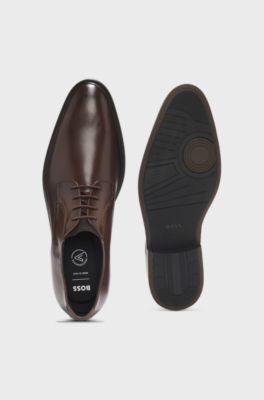 Derby shoes in smooth leather, Brown
