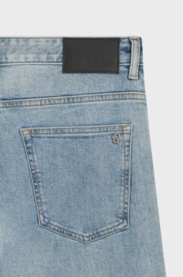 Jeans Delaware slim fit in comodo denim elasticizzato blu, Celeste