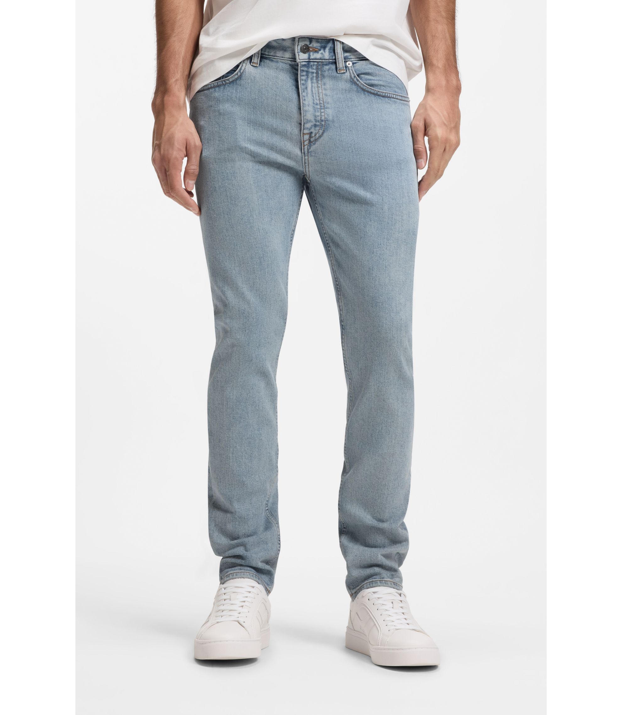 Delaware Slim-Fit Jeans aus bequemem blauem Stretch-Denim