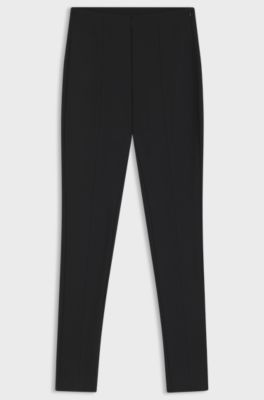 Seam-detail leggings in Punto Milano jersey, Black